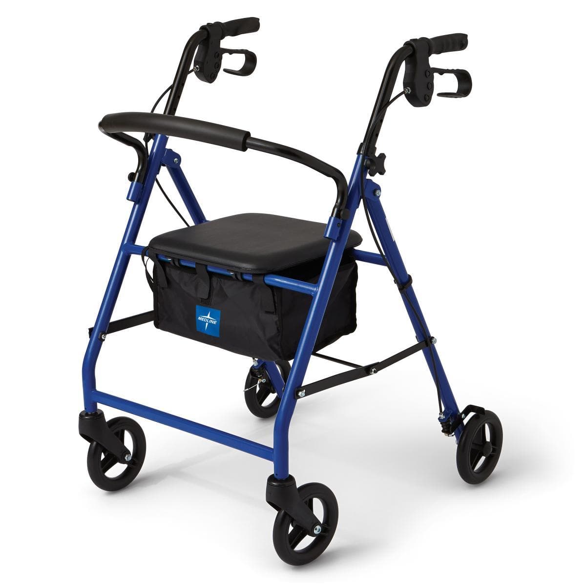 Medline Standard Steel Folding Rollator Adult Rolling Walker - Senior.com Rollators